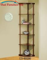 Bookcases Corner Bookshelf in Medium Finish by Coaster Furniture 