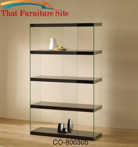 Bookcases Tempered Glass Display Cabinet by Coaster Furniture  | Austi