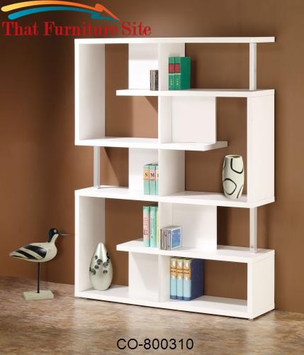 Bookcases Modern White Finish Bookcase by Coaster Furniture  | Austin