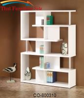 Bookcases Modern White Finish Bookcase by Coaster Furniture 