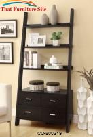 Bookcases Leaning Ladder Bookshelf with 2 Drawers by Coaster Furniture 