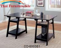 Desks Casual Double Pedestal Desk with Open Shelves by Coaster Furniture 