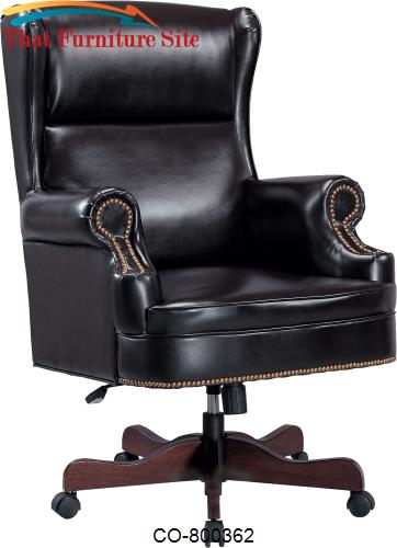Office Chairs Traditional Faux Leather Winged Executive Chair by Coast