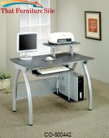 Desks Contemporary Computer Desk with Keyboard Tray and Computer Storage by Coaster Furniture 