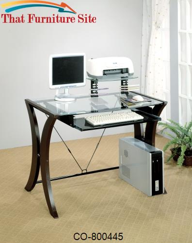 Division Table Desk with Glass Top by Coaster Furniture  | Austin