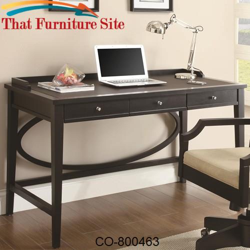 800460 Contemporary Black Table Desk with Three Drawers by Coaster Fur