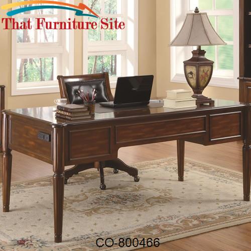 Peterson Transitional Five Drawer Table Desk by Coaster Furniture  | A