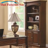 Peterson Transitional Three Shelf Bookcase with Cabinet by Coaster Furniture 