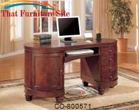 Desks Traditional Kidney Shaped Double Pedestal Computer Desk by Coaster Furniture 