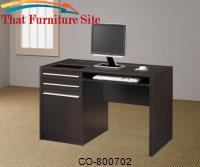 Ontario Contemporary Single Pedestal Computer Desk with Charging Station by Coaster Furniture 