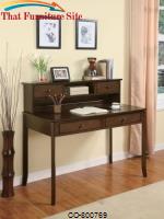 Desks Classic Writing Desk with Small Storage Hutch by Coaster Furniture 