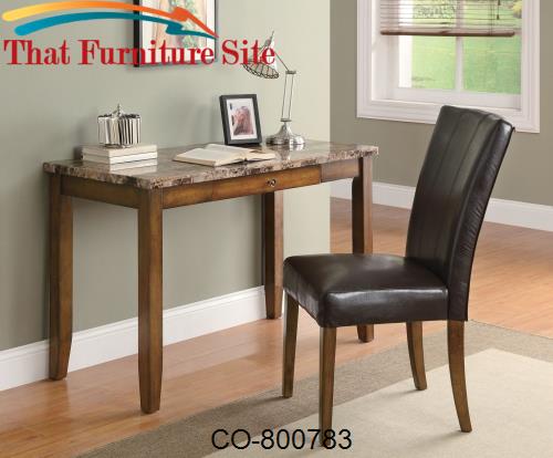Desks 2-Piece Faux Marble Writing Table &amp; Chair Set by Coaster Furnitu