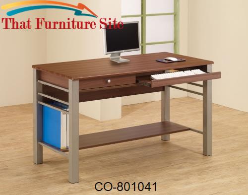 Carmen Rectangular Computer Desk with Footrest &amp; Drawer by Coaster Fur