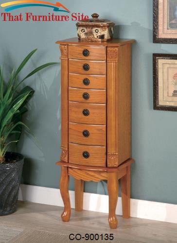 Jewelry Armoires Classic Oak Jewelry Armoire by Coaster Furniture  | A