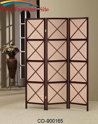 Three Panel Cappuccino / Deep Brown  Folding Screen by Coaster Furnitu