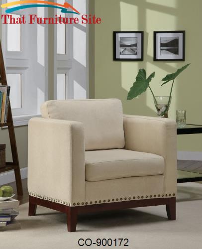Accent Seating Transitional Accent Chair with Track Arms &amp; Nail Head T
