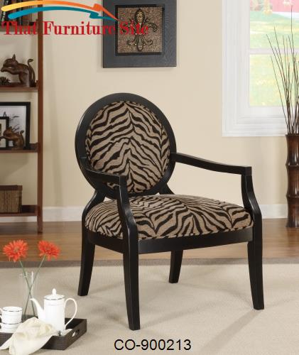Accent Seating Louis Style Animal Print Accent Chair with Exposed Wood