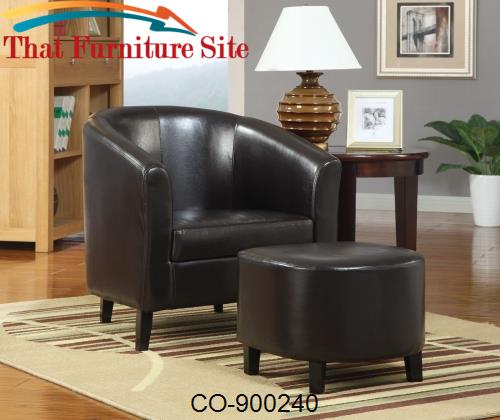 Accent Seating Accent Chair w/ Ottoman by Coaster Furniture  | Austin