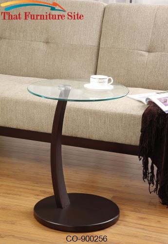Accent Tables Round Accent Table with Round Glass Table Top by Coaster