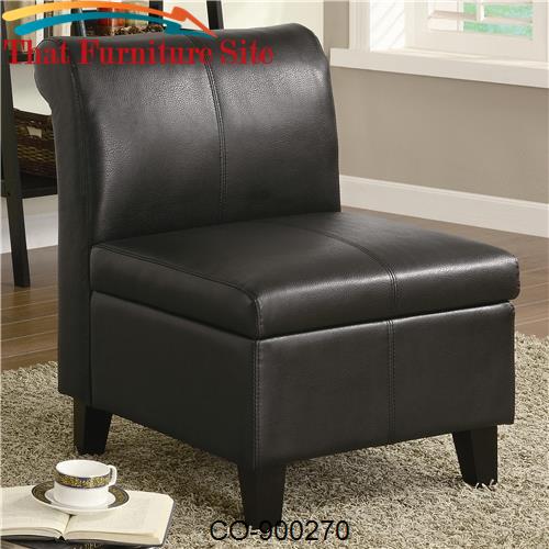 Accent Seating Armless Stationary Chair with Wood Feet by Coaster Furn