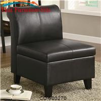 Accent Seating Armless Stationary Chair with Wood Feet by Coaster Furniture 