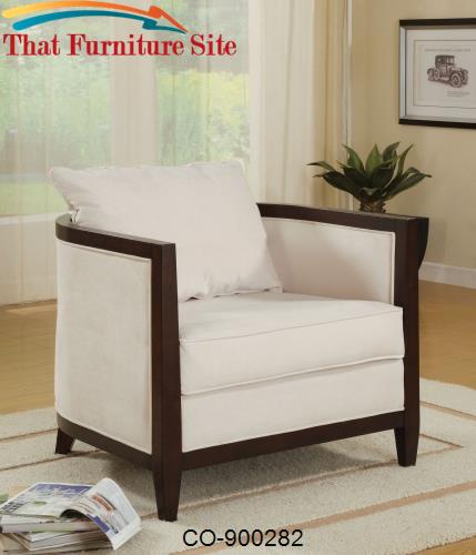 Accent Seating Upholstered Accent Chair with Exposed Wood by Coaster F
