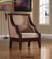 Accent Seating Striped Upholstery Accent Chair with Exposed Wood by Coaster Furniture 