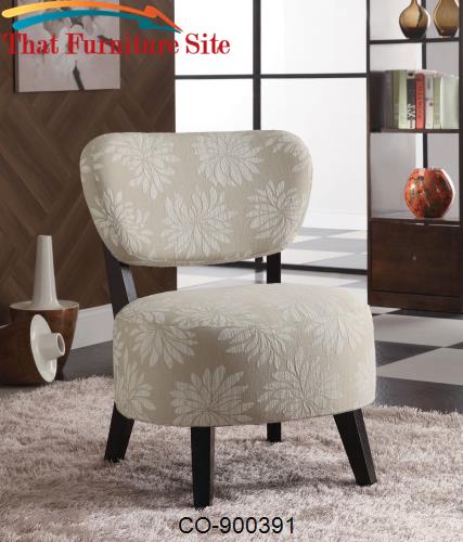 Light  Floral  Accent Chair Dark Brown Legs by Coaster Furniture  | Au