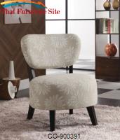 Light  Floral  Accent Chair Dark Brown Legs by Coaster Furniture 