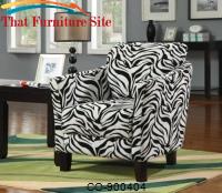 Accent  Chair and Zebra Pattern with Cappuccino Hardwood Legs by Coaster Furniture 