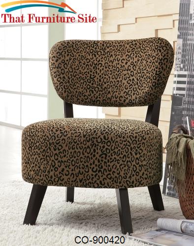 Leopard  Accent  Chiar  Dark Brown Wood Legs by Coaster Furniture  | A