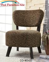 Leopard  Accent  Chiar  Dark Brown Wood Legs by Coaster Furniture 