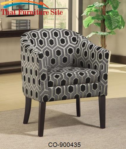 Charlotte Hexagon Patterned Accent Chair with Wood Legs by Coaster Fur