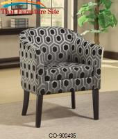 Charlotte Hexagon Patterned Accent Chair with Wood Legs by Coaster Furniture 