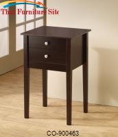 Accent Tables Cappuccino Accent Table with 2 Drawers by Coaster Furniture 