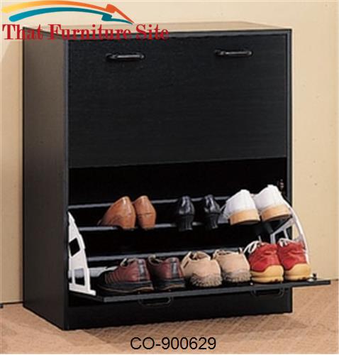 Accent Racks Double Cappuccino Shoe Rack by Coaster Furniture  | Austi
