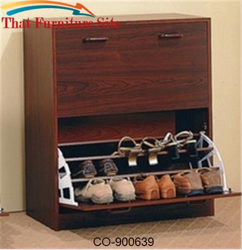 Accent Racks Double Shoe Rack with a Cherry Finish by Coaster Furnitur