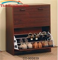 Accent Racks Double Shoe Rack with a Cherry Finish by Coaster Furniture 