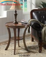 Accent Tables Round Parquet Accent Table with Curved Legs by Coaster Furniture 