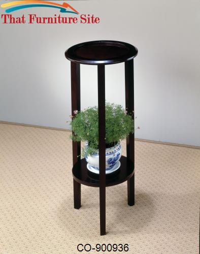 Accent Stands Round Plant Stand Table with Bottom Shelf by Coaster Fur