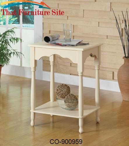 Accent Tables Country Style End Table with Inlay Shelf by Coaster Furn