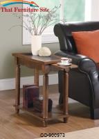 Accent Tables Warm Brown Chairside Table with Tea Tray by Coaster Furniture 