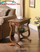 Accent Tables Warm Brown Rectangular Chairside Table by Coaster Furniture 