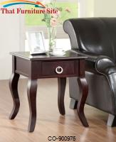 Accent Tables Cappuccino Accent Table with Curved Legs by Coaster Furniture 