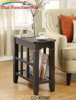 Accent Tables Casual Cappuccino Chairside Table with Magazine Rack by Coaster Furniture 