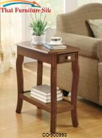 Accent Tables Transitional Walnut Chairside Table by Coaster Furniture 