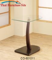 Accent Tables Semi-Oval Snack Table with Glass Top by Coaster Furniture 