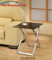 Accent Tables Black &amp; Chrome Snack Table with &quot;X&quot; Base by Coaster Furniture 