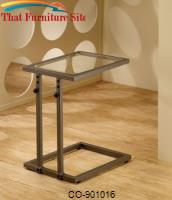 Accent Tables Adjustable Snack Table with Tempered Glass Top by Coaster Furniture 