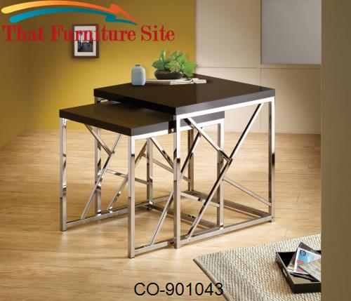 Nesting Tables 2 Piece Nesting Table with Gloss Black Table Tops by Co